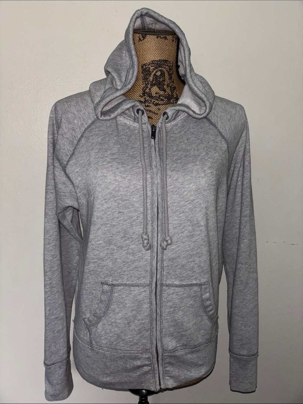 aerie Sz S/P Gray Zip-Up Hooded Jacket - 2 Pockets